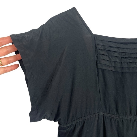 MAEVE by ANTHROPOLOGIE Pleated Bodice Black Babydoll Square Neck Dress Est 6 - Picture 7 of 11